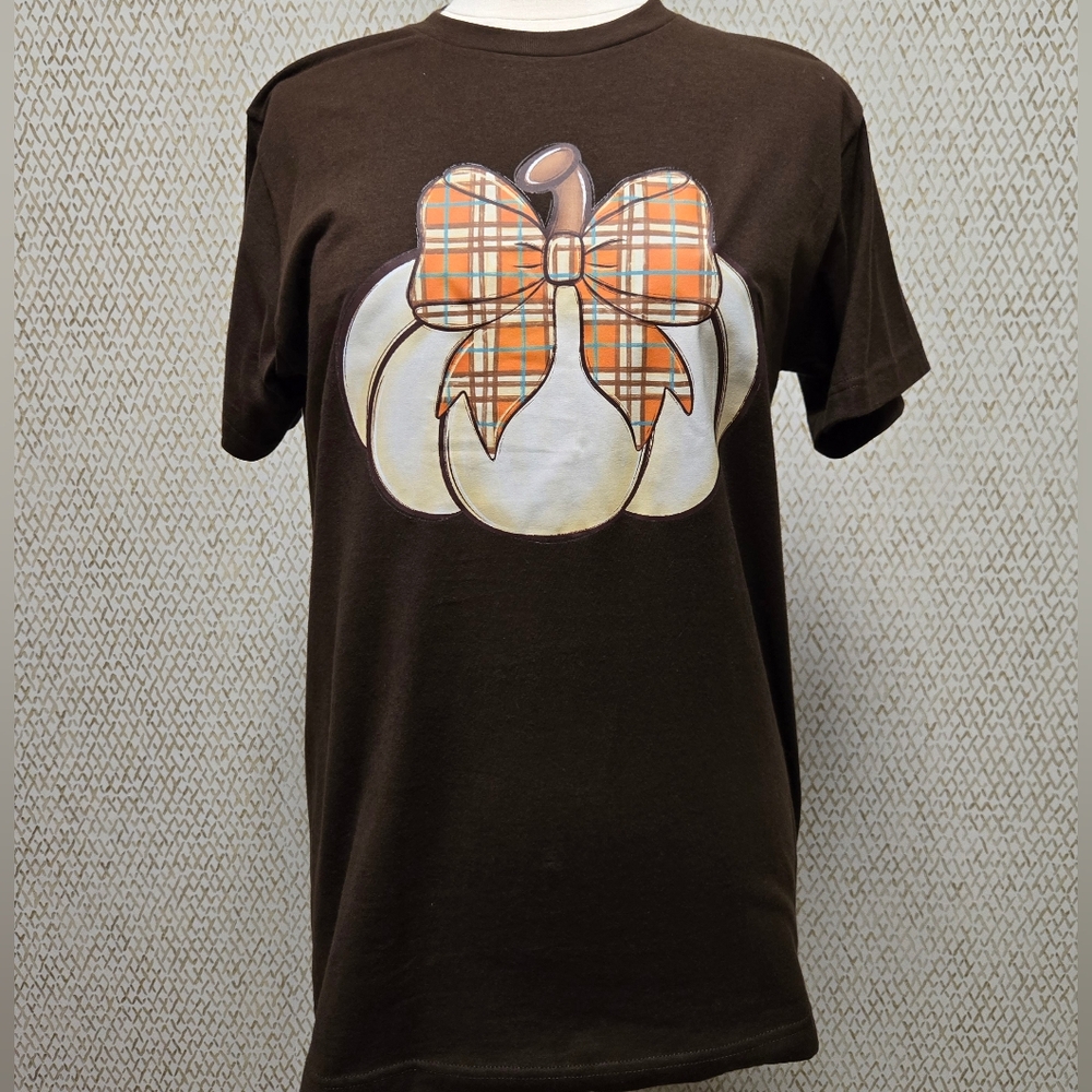 Cream Plaid Pumpkin Tee
